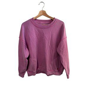 Free People Movement Purple Sweatshirt Distressed Look Pullover Women's Size S